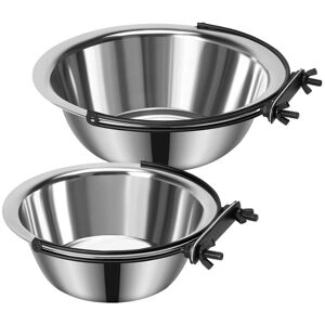 Tlily - Dog Bowls, Dog Bowl for Crate, 2 Pack Pet Food Water Bowl Dog Bowls for Cage Hanging Non-Spill Feeder Bowls