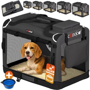 Cadoca - Pet Carrier Fabric Dog Cat Rabbit Transport Bag Cage Folding Puppy Crate xl - Dark Red
