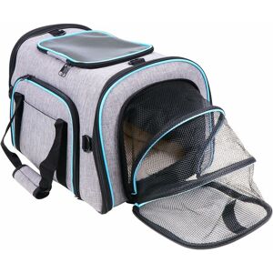 HÉLOISE Foldable Cat Carrier, Expandable Breathable Mesh Pet Carrier, Travel Bag for Puppy Dogs Cats with Blanket and Shoulder Strap