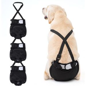 SJQKA 3 Pack Female Dog Diapers with Straps, Reusable Incontinence Diapers in Heat, Washable Sanitary Pants for Small, Medium and Large Dogs.(S)