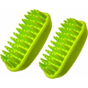 HÉLOISE 2 Pack Silicone Dog Shampoo Brush, Dog Massage Comb, Soft Bath Brush for Medium to Long, Medium and Large Hair