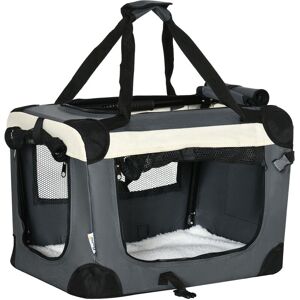 70cm Foldable Pet Carrier Cat Bag, Portable Travel Bag for Miniature Dogs Grey - Pawhut