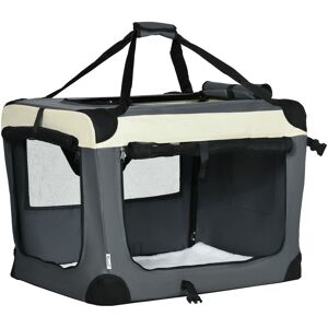 Pawhut - 70cm Foldable Pet Carrier Cat Bag, Portable Travel Bag for Miniature Dogs Grey