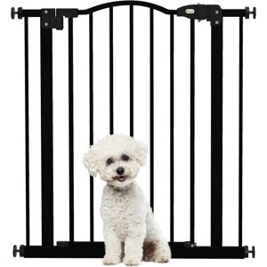 Adjustable Width and Tall Metal Pet Gate Safety Barrier w/Auto-Close Door 78H x 74-80Wcm - Pawhut