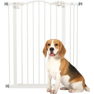 Pawhut - Adjustable Metal Pet Gate Safety Barrier w/ Auto-Close Door 94H x 74-87Wcm