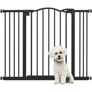 Pawhut - Adjustable Width and Tall Metal Pet Gate Safety Barrier w/Auto-Close Door 78H x 74-100Wcm