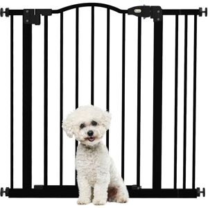 Pawhut - Adjustable Width and Tall Metal Pet Gate Safety Barrier w/Auto-Close Door 78H x 74-87Wcm