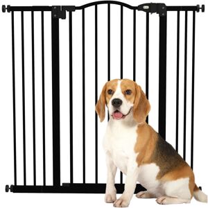 Adjustable Width and Tall Metal Pet Gate Safety Barrier w/Auto-Close Door 94H x 74-100Wcm - Pawhut