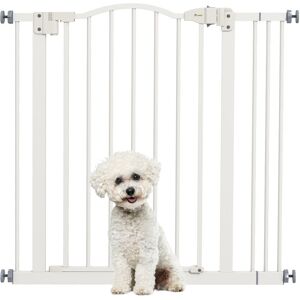 Pawhut - Adjustable Metal Pet Gate Safety Barrier w/ Auto-Close Door 78H x 74-87Wcm