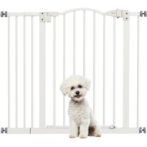 Pawhut - Adjustable Metal Pet Gate Safety Barrier w/ Auto-Close Door 78H x 74-94Wcm