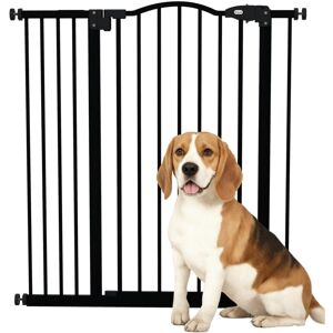 Pawhut - Adjustable Width and Tall Metal Pet Gate Safety Barrier w/Auto-Close Door 94H x 74-94Wcm