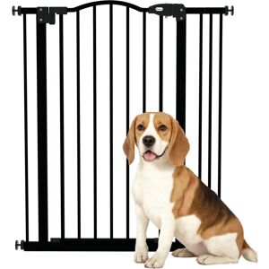 Pawhut - Adjustable Width and Tall Metal Pet Gate Safety Barrier w/Auto-Close Door 94H x 74-87Wcm