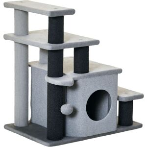 Pawhut - Dog Steps for Bed 4 Step Pet Stairs Cat House with Detachable Cover