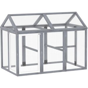 Pawhut - Chicken Run, Wooden Chicken Coop w/ Combinable Design Grey