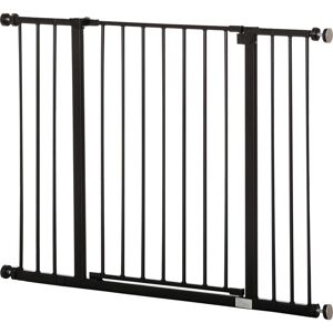 Pawhut - Dog Gate Pet Safety Gate Stair Pressure Fit Adjustable 76-82/86-97/101-107 cm Black
