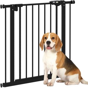Pawhut - Dog Gate Stair Gate Pressure Fit Pets Barrier Auto Close 74-148cm Wide 74-80cm
