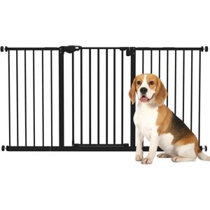 Pawhut - Dog Gate Stair Gate Pressure Fit Pets Barrier Auto Close 74-148cm Wide 74-148cm