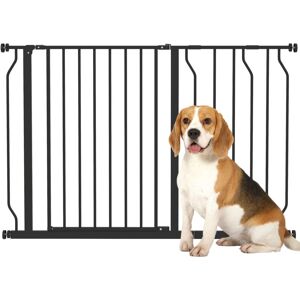 Pawhut - Dog Gate Wide Stair Gate w/ Door Pressure Fit 76H x 75-115W cm