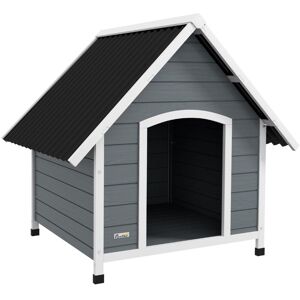 PawHut Dog Kennel Outdoor Dog House w/ Removable Floor, for Dogs - Grey 110W x 98D x 106.5Hcm