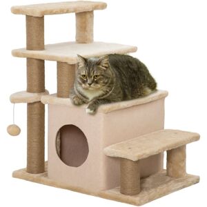 Pawhut - Dog Steps for Bed 4 Step Pet Stairs Cat House with Detachable Cover
