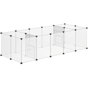 Pawhut - Pet Playpen, 18 Panels diy Small Animal Cage, for Guinea Pigs, Hegehogs