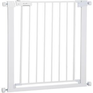 Pawhut - Pet Safety Gate Door Barrier Dog Metal Indoor Fence White 75-82cm