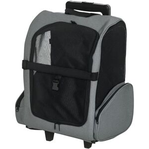 Pawhut - Pet Travel Backpack Bag Cat Puppy Dog Carrier w/ Trolley and Handle Grey