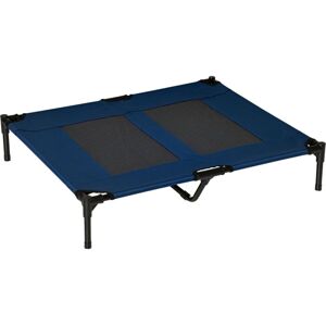 Large Raised Dog Bed Cat Elevated Lifted Cooling Portable Camping Basket Outdoor Indoor Mesh Pet Cot Metal Frame Brown Large - Pawhut
