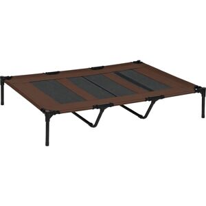 Raised Dog Bed Cooling Elevated Pet Cot xx Large 122 x 92 x 23cm Brown - Pawhut
