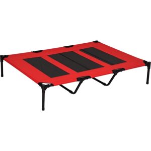 Raised Dog Bed Cooling Elevated Pet Cot xx Large 122 x 92 x 23cm Red - Pawhut