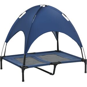 Raised Dog Bed Waterproof Elevated Pet Cot for Medium Dogs 76 x 61 x 73cm Blue - Pawhut