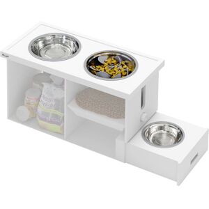 Pawhut - Raised Dog Bowls with Slow Feeder Mat, Semi Auto Dispenser Function