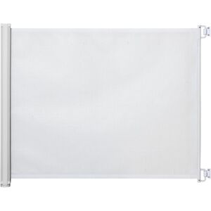 Pawhut - Retractable Stair Gate Dog Pet Barrier Folding Protector 115 x 82.5cm White