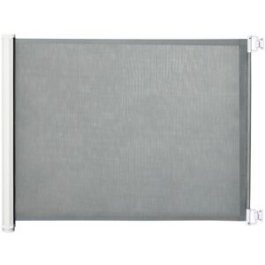 Pawhut - Retractable Stair Gate Dog Pet Barrier Folding Protector 115 x 82.5cm Grey