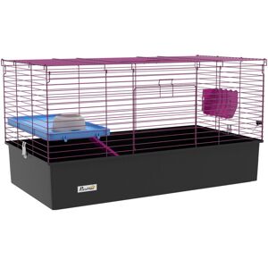 Pawhut - Small Animal Cage, Rabbit Guinea Pig Hutch, Pet Playhouse Black