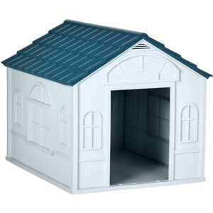 Pawhut - Weather-Resistant Dog House, Puppy Shelter for Large Dogs Blue