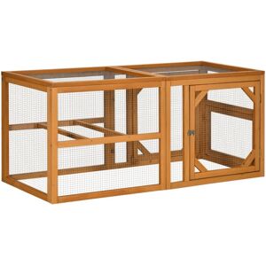 Pawhut - Wooden Chicken Coop w/ Perches, Doors, for 2-4 Chickens