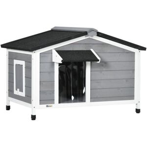 Pawhut - Wooden Dog Kennel for Outside 97L x 72W x 65Hcm, Grey