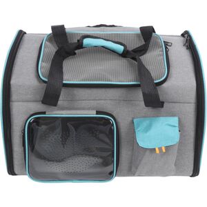 Groofoo - Pet Carrier Breathable Mesh Pet Carrier Backpack Large Capacity Portable Cat Carrier Easy to Clean Dog Carrier for Outdoors Grey and Blue