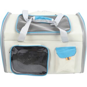 Groofoo - Pet Carrier Breathable Mesh Pet Carrier Backpack Large Capacity Portable Cat Carrier Easy to Clean Dog Carrier for Outdoors White and Blue