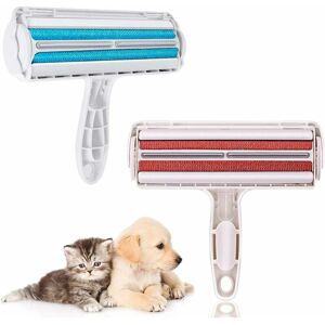 Héloise - Pet Hair Remover Brush, 2 Pcs Cat Dog Pet Hair Remover Brush, Pet Hair Roller, Reusable Magic Cleaning Brush for Cushion, Sofa, Car, Bed