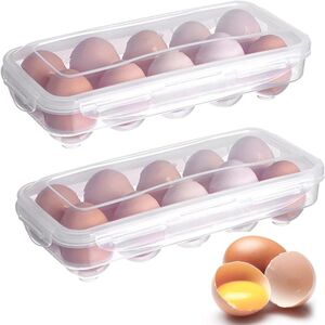 ZVD Piece Refrigerator Egg Box, Transparent Plastic Egg Box, Refrigerator Egg Box with Lid, Stackable Egg Holder Capacity for 10 Eggs (Transparent)