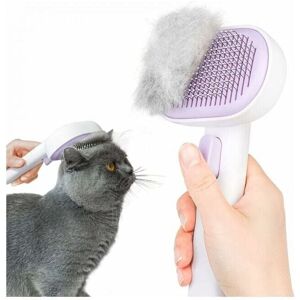 YMYNY Purple) Cat and Dog Brush, Self-Cleaning Brush for Long and Short Haired Cats and Dogs, One-Touch Design, Effectively Removes up to 95% of Dead Hair