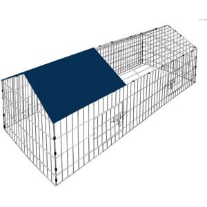 Cadoca - Metal Rabbit Run Cage Enclosure Playpen Hutch Small Animal Guinea Pig Chicken Blue