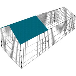 Cadoca - Metal Rabbit Run Cage Enclosure Playpen Hutch Small Animal Guinea Pig Chicken Green