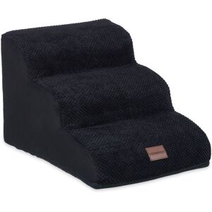 Relaxdays - Pet Stairs, with 3 Steps, Dogs & Cats, HxWxD: 33 x 41 x 54 cm, Pet Climbing Aid, Pet Steps, Bed & Couch, Black