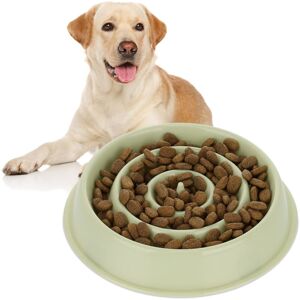 Relaxdays - 3x Slow Feeder Bowl, Anti Gulping, Food for Dogs, 400ml, Eat Slowly, Dishwasher Safe, Spiral, Light Green