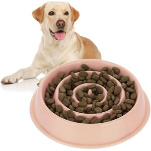 RELAXDAYS 3x Slow Feeder Bowl, Anti Gulping, Food for Dogs, 400 ml, Eat Slowly, Dishwasher Safe, Spiral, Pink