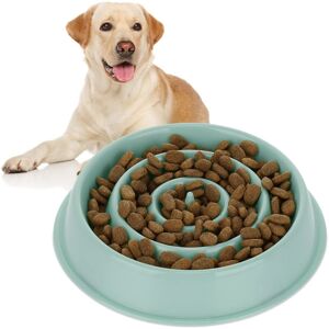 Relaxdays - 10x Slow Feeder Bowl, Anti Gulping, Food for Dogs, 400 ml, Eat Slowly, Dishwasher Safe, Spiral, Blue