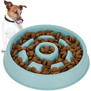 Relaxdays - 10 x Slow Feeder Bowl, dog food bowl 550 ml, pet bowl, promotes slow eating, dishwasher safe, blue